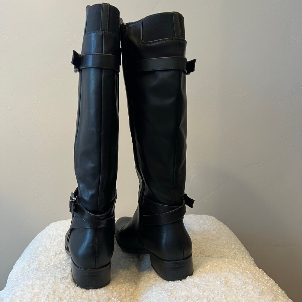 Naturalizer Sahara Black Tall Vegan Leather Boots size 8M - Picture 5 of 9